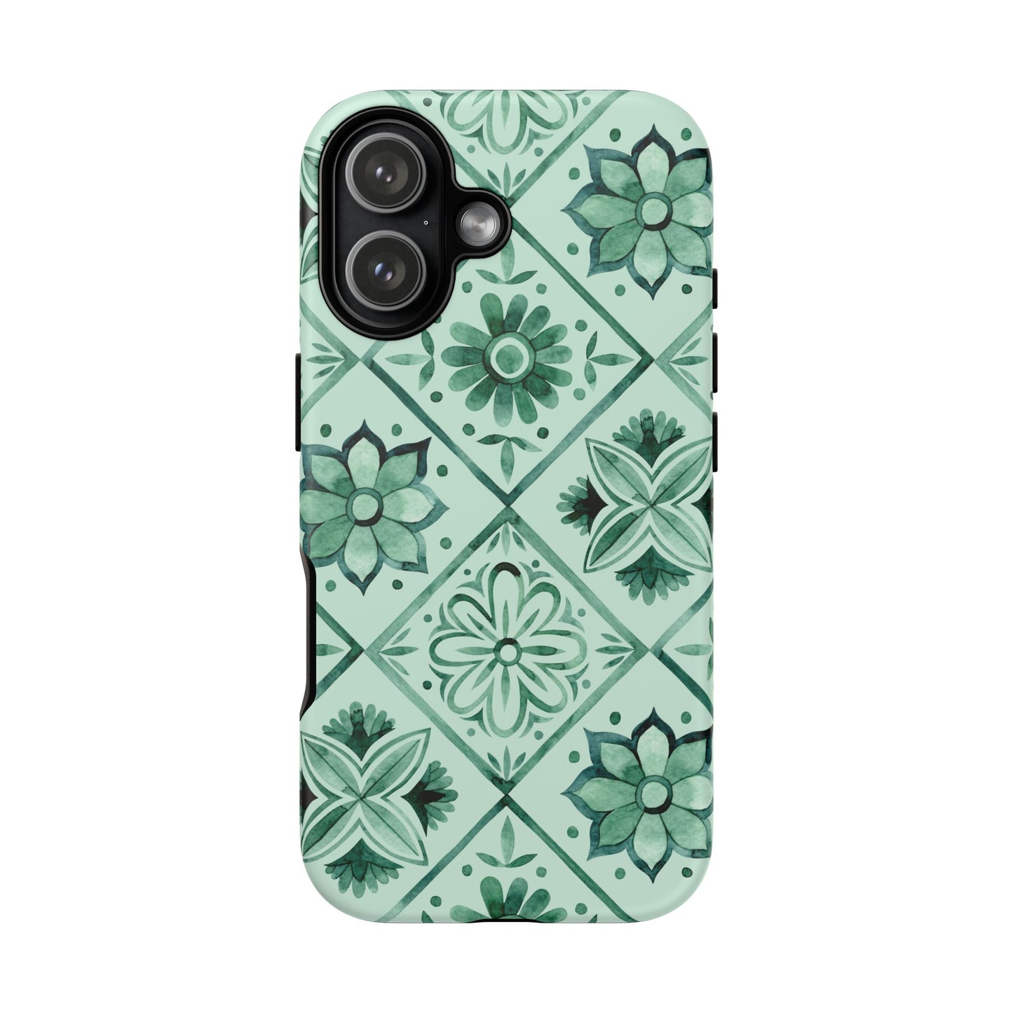Sage Blossom Tiles | Tough | iPhone
