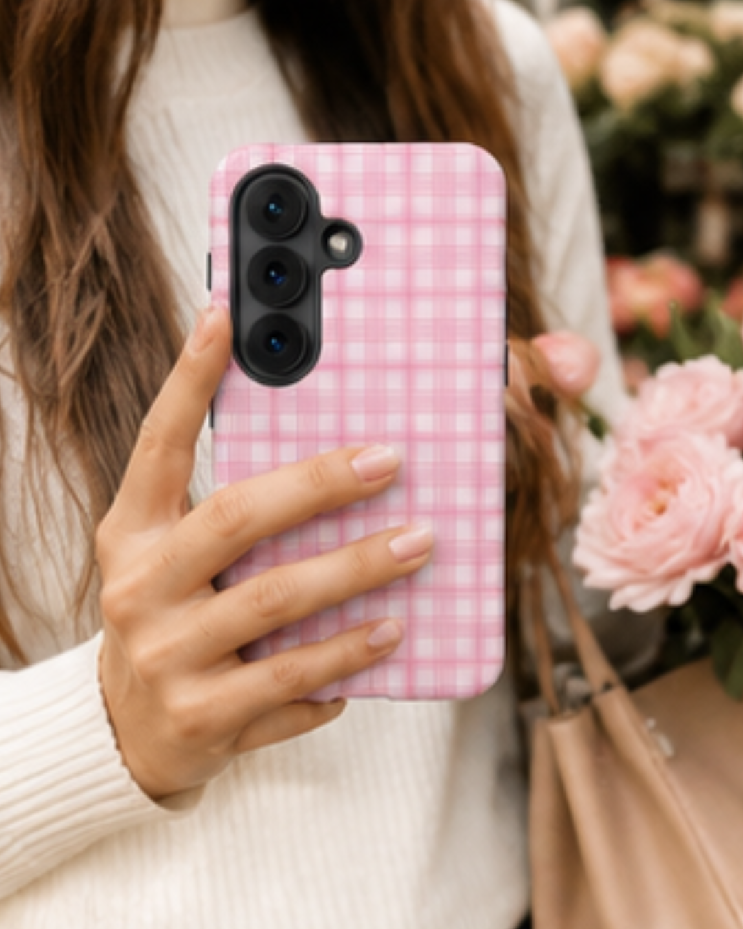 Strawberry Check Phone Case
