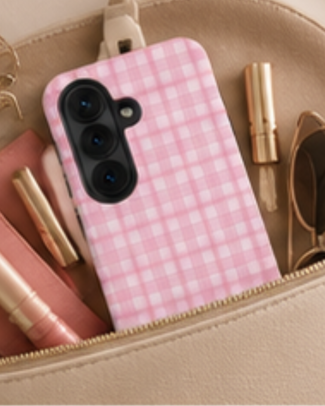 Strawberry Check Phone Case