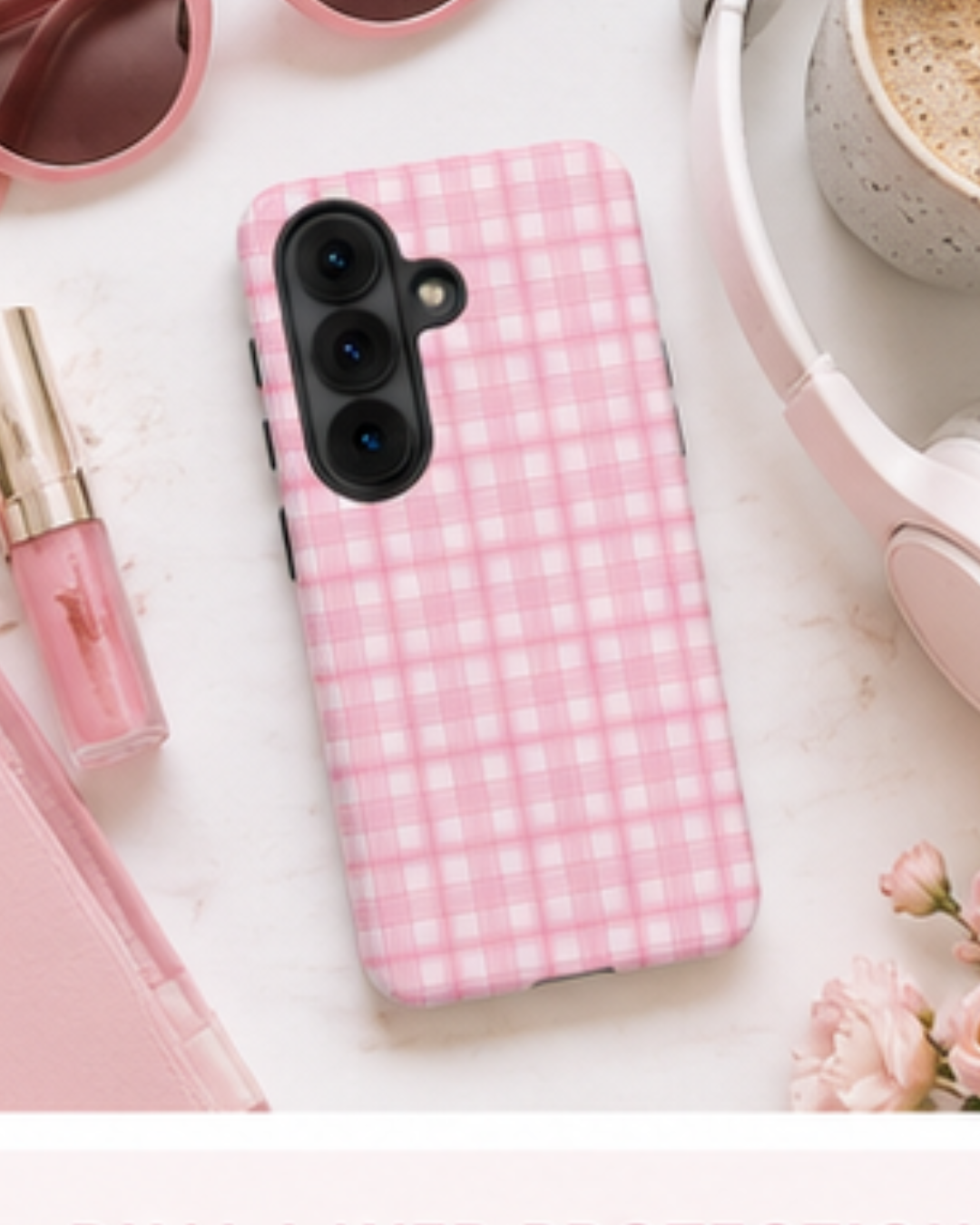 Strawberry Check Phone Case