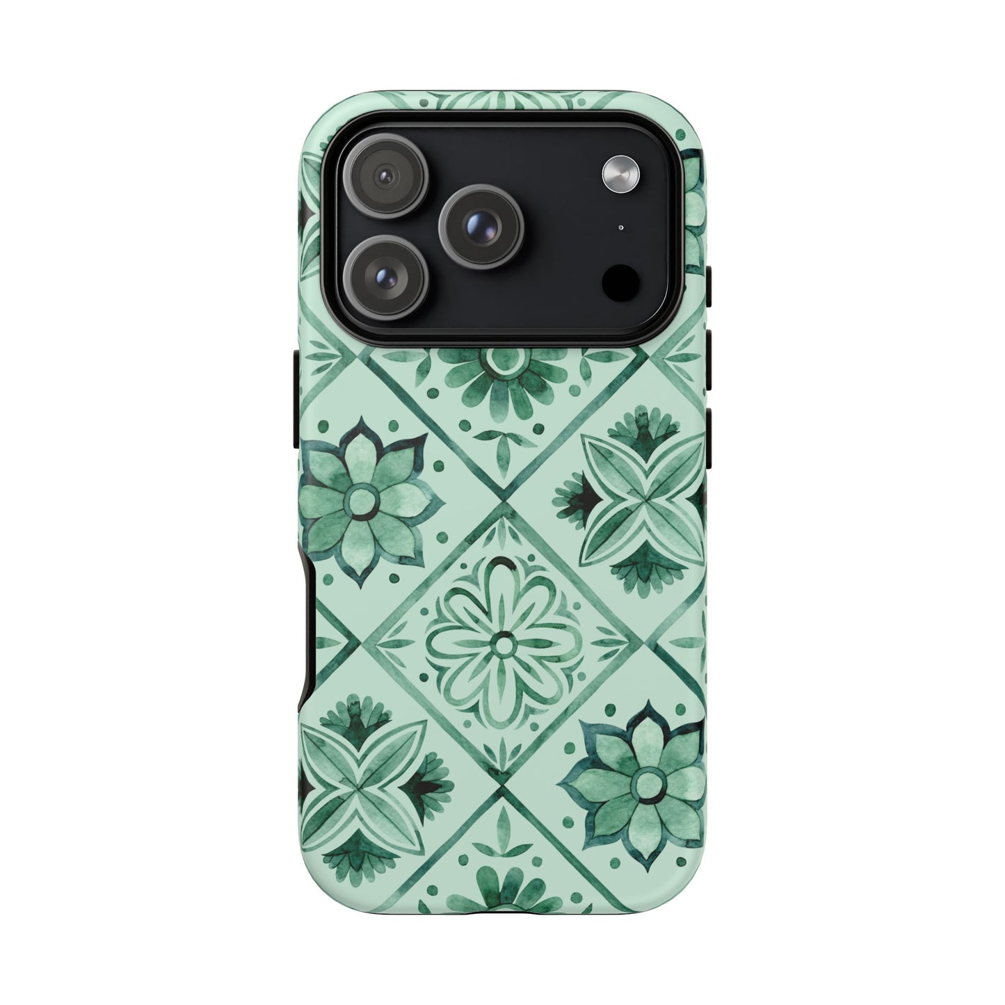 Sage Blossom Tiles | Tough | iPhone